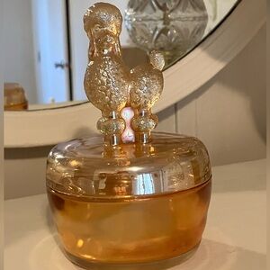 Vintage 50’s  Poodle Dog Lidded Powder Jar Jeannette